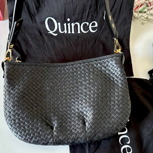 Quince Brand New Italian Leather Woven "mini" Convertible Crossbody Clutch - Picture 2 of 7